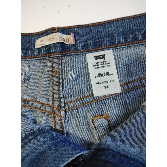 HOT PANTS SHORT Shorts Denim Levi Sz 14 Cutoff Frayed Hippie Distressed VTG - Picture 5 of 8
